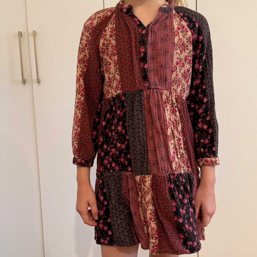 ZARA Floral Patchwork Dress size 8